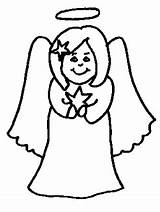 Coloring Angel Pages Christmas Kids Printable Template Angels Colouring Clipart Wings Simple Templates Halo Clip Clipartbest Print Designs sketch template