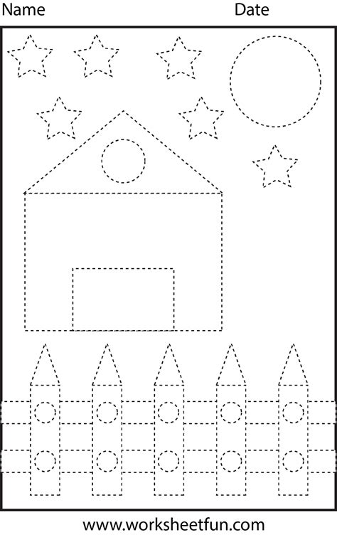 picture tracing shapes  worksheet shape tracing worksheets