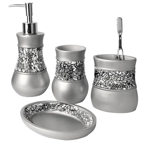 creative scents brushed nickel  piece bathroom accessory set reviews