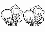 Coloring Pennywise Pages Halloween Easy Coloringhome Meents Adults Cartoon sketch template