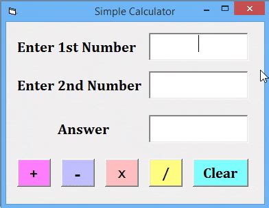 simple calculator  visual basic