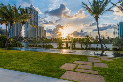 luxury miami beach home  pools natural lagoons   rooftop garden