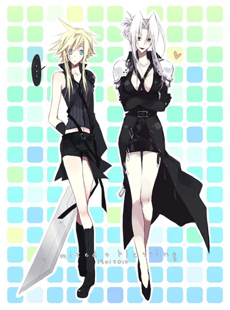 Female Cloud And Sephiroth From Ff Vii Final Fantasy Pinterest