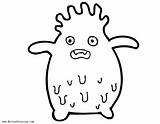 Coloring Pages Slime Monster Cute Kids Printable sketch template