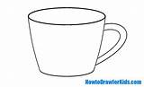 Cup Draw Kids Drawing Step sketch template