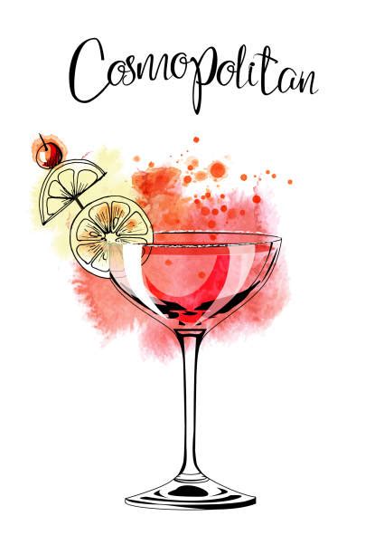 cosmopolitan cocktail illustrations royalty free vector graphics