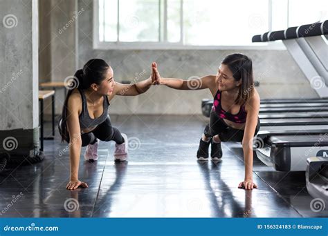 Asian Lgbt Or Friends Sit Up In Gym Stock Image Image Of Active