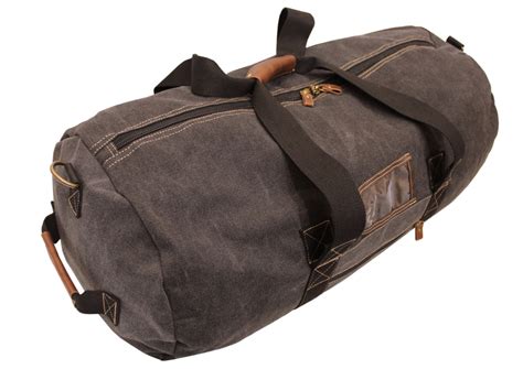 fib canvas duffle bag black