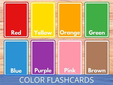 learning colors flashcards printable flashcards  toddlers etsy espana