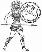 Clipart Achilles Greek Cliparts Ancient Library Warrior sketch template