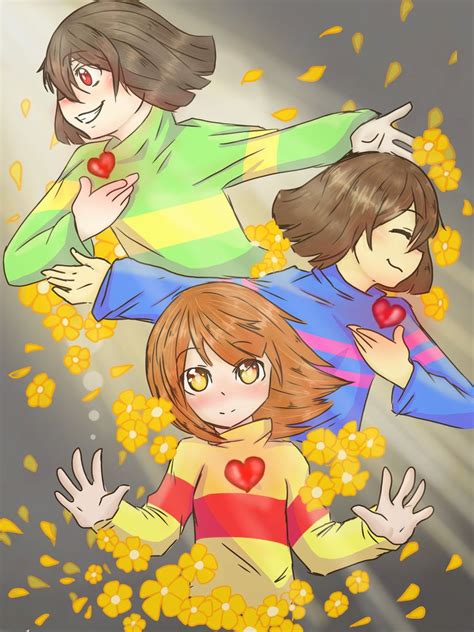 Undertale Frisk Chara And Ayaka By Kiri~ By Otakuahrugal