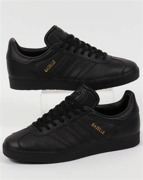 adidas gazelle leather triple black  casual classics