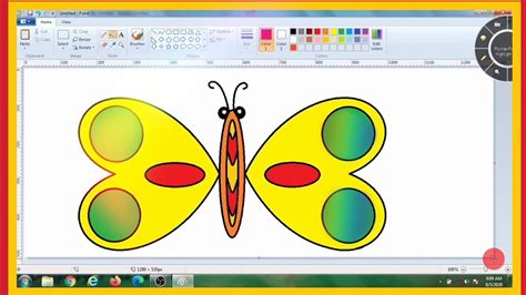 draw  butterfly drawing  ms paint computer world classroom