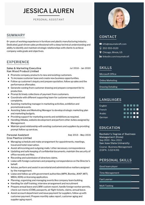 personal assistant resume sample  writing guide resumekraft