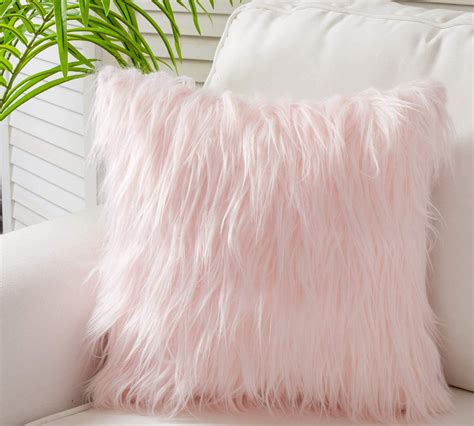 Pillow Covers 18x18 Decorative Pink Fluffy Pillow Cover New Luxury
