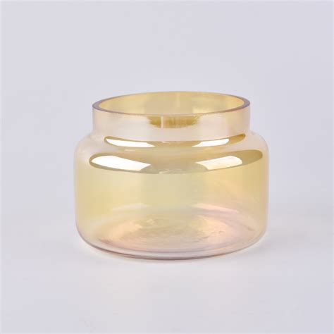 13oz Iridescent Jar Candle Shiney Iridescent Color Glass Candle Bowl