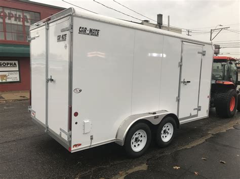 enclosed cargo trailer  white barn car mate custom   rons