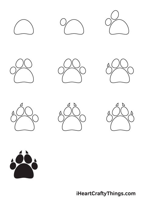 draw  dog paw print step  step veritytawana