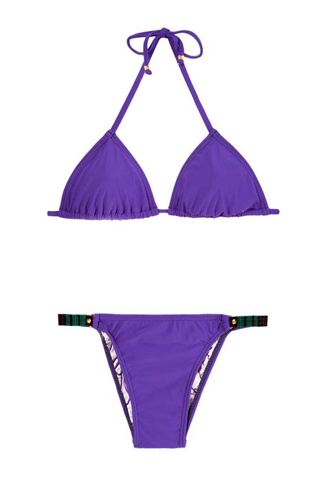 Purple Bikini With Sliding Triangle Top And Fixed Bottom Ambar