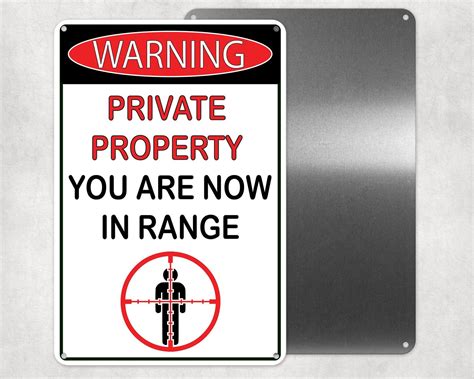 warning private property metal sign no trespassing sign