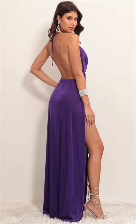 Party Dresses Kaira Cowl Neck Maxi Dress In Violet