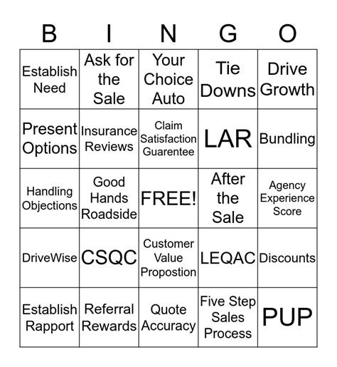 sales mastery bingo card