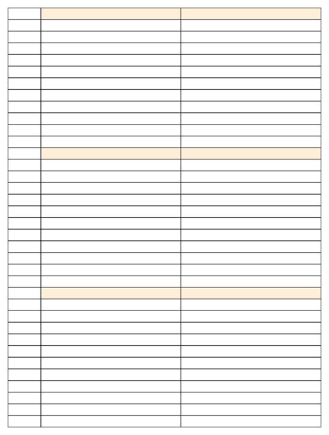 lined paper  columns printable