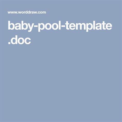 baby pool templatedoc baby pool baby reveal party  baby stuff