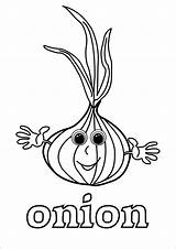 Onion Coloring Pages Kids Onions Cartoon Printable English Vegetables Print Garden Coloringbay Tomato Cucumber Potato Carrot Vegetable Song sketch template