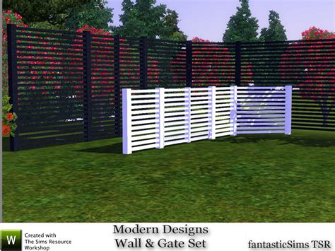 sims resource modern designs horizontal wall  gate
