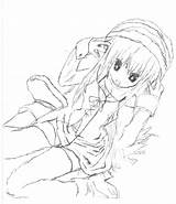 Girl Headphones Anime Drawing Sketch Coloring Template Getdrawings sketch template
