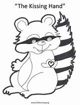 Kissing Hand Coloring Raccoon Pages Kiss Clipart Opossum Band Drawing Clipground Getcolorings Getdrawings Color Printable School Back sketch template