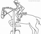 Horse Jumping Coloring Pages Riding Show Drawing Horseback Print Printable Horses Getcolorings Racing Color Colori Getdrawings sketch template