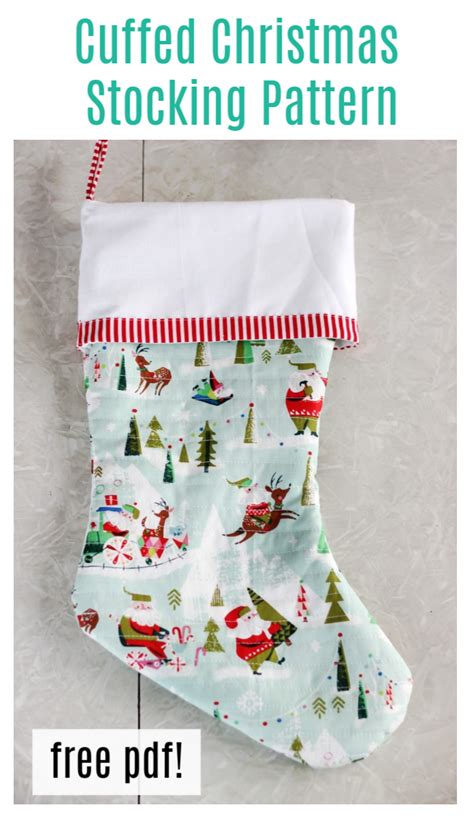 cuffed christmas stocking sewing pattern video gluesticks blog