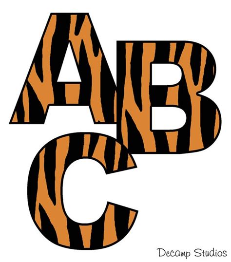 tiger letter decals wall art stickers animal print room decor