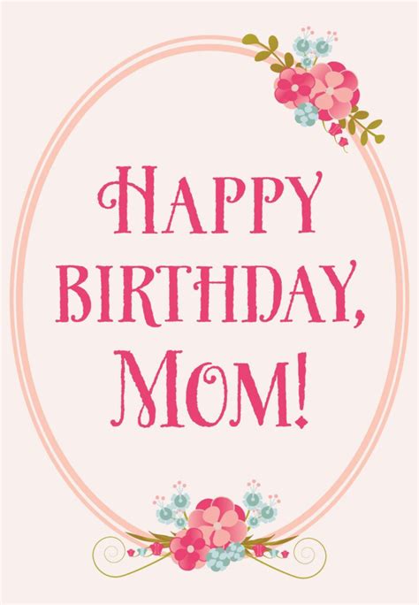 happy birthday cards  mom printable newfreeprintablenet