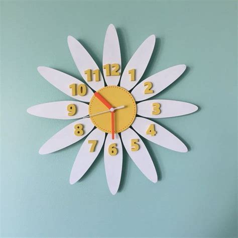 flower clock daisy etsy uk flower clock clock childrens clock