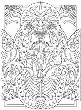 Coloring Pages Dover Creative Book Muerte Ashley Haven Adult Publications Books Dead Welcome Skull Folk Mandala Doverpublications Devil Angel Santa sketch template