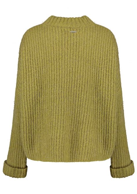 mica grof gebreide geelgroene trui voor dames circle  trust official webshop