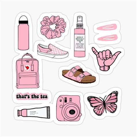 vsco sticker pack  baby pink sticker  coffeecrisp seni buku