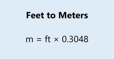 Feet To Meter How Many Meters In A Foot