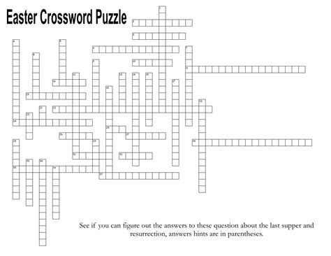 supper  resurrection easter crossword puzzle  idea door