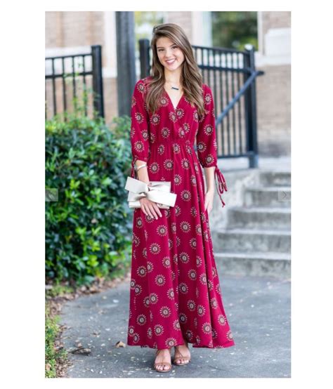 women s western wear cotton red fit and flare dress buy