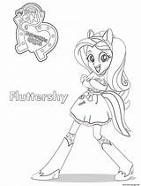 Coloring Girls Fluttershy Equestria Pages Printable Print sketch template