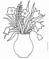 Coloring Flower Pages Kids Flowers Mothers Pot Preschoolers Mother Colouring Printable Color Simple Crafts Animal Drawing Dementia Spring Worksheets Popular sketch template
