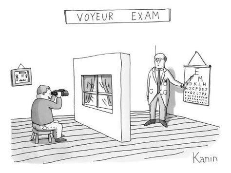 Voyeur Exam A Man Takes An Eye Exam While Looking Into