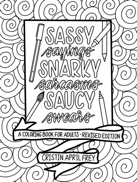 Sassy Sayings Printable Coloring Book For Adults Curse Word Etsy