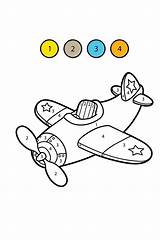 Color Numbers Coloring Airplane Kids Number Pages Preschool Choose Board Puppy sketch template