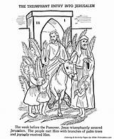 Coloring Pages Easter Jesus Bible Sheets Jerusalem Story Printables Palm Printable Passover Sunday Honkingdonkey Kids Enters Activity Religious Into School sketch template