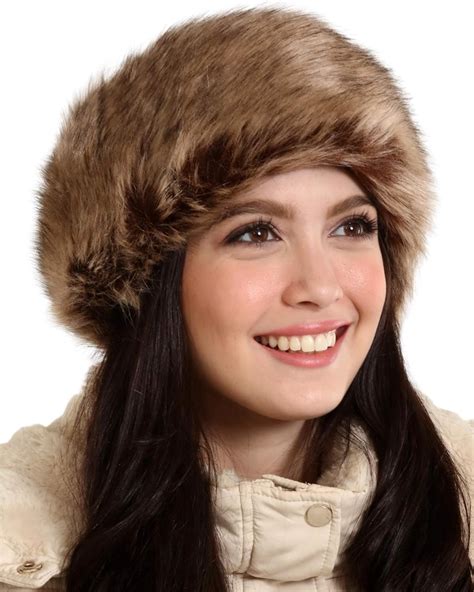 Womens Faux Fur Headband With Elastic Stretch Ladies Winter Earwarmer